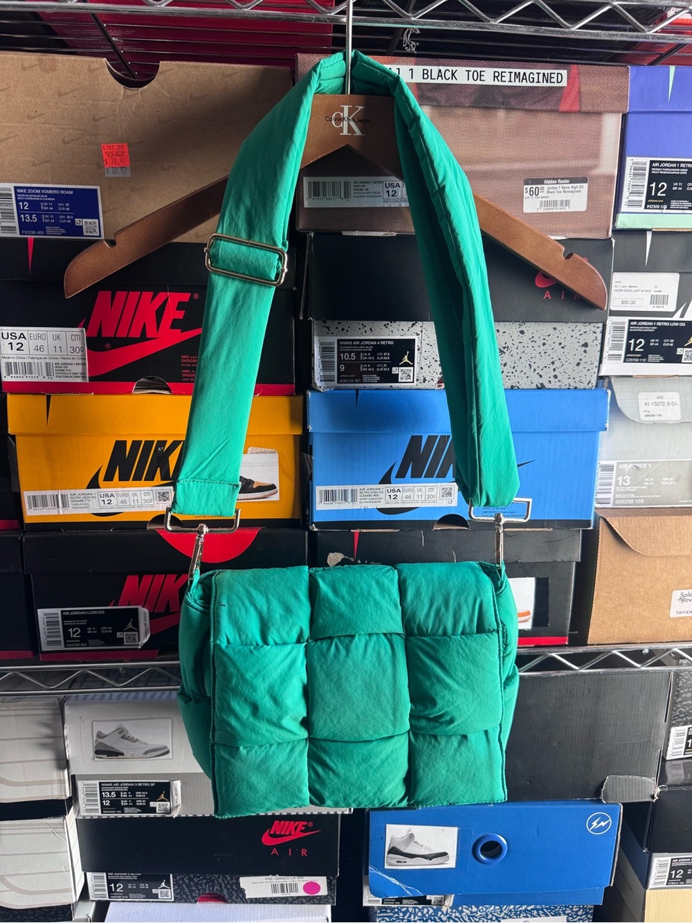 Quilted Crossbody Messenger Bag in Teal